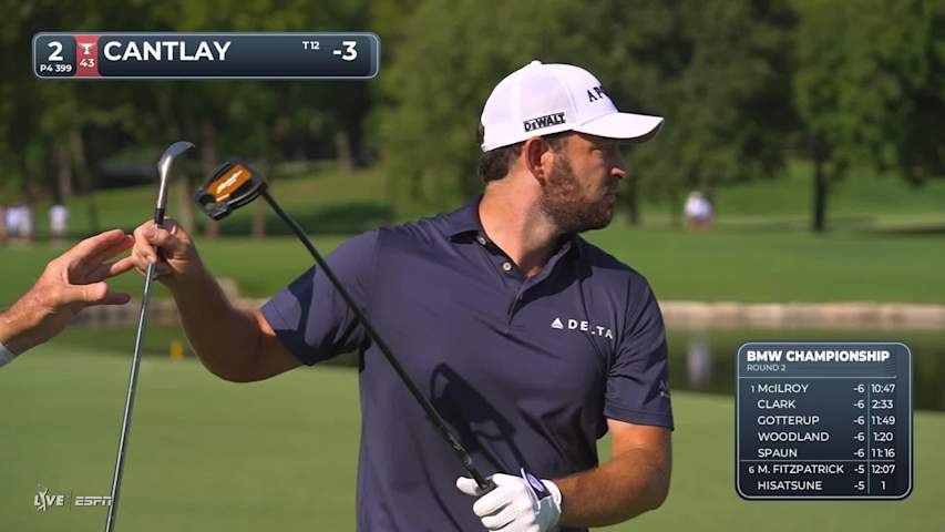 Patrick Cantlay gets up-and-down from 119 yards for birdie on No. 2 at BMW Championship