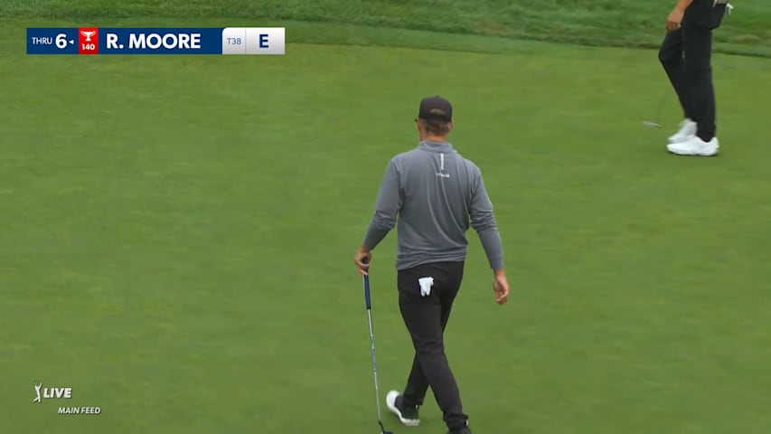 Ryan Moore sinks a 33-foot birdie putt at Rocket Mortgage