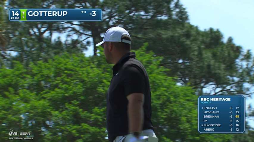 Chris Gotterup makes birdie on No. 14 at RBC Heritage