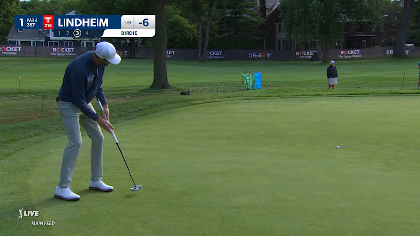 Nicholas Lindheim sends in 17-foot birdie putt at Rocket Mortgage