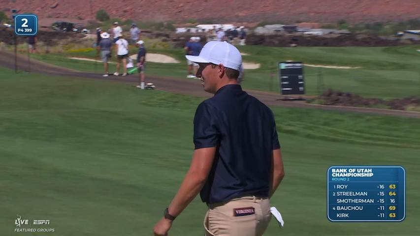 Ben James drains 14-foot birdie putt on No. 2 at Bank of Utah