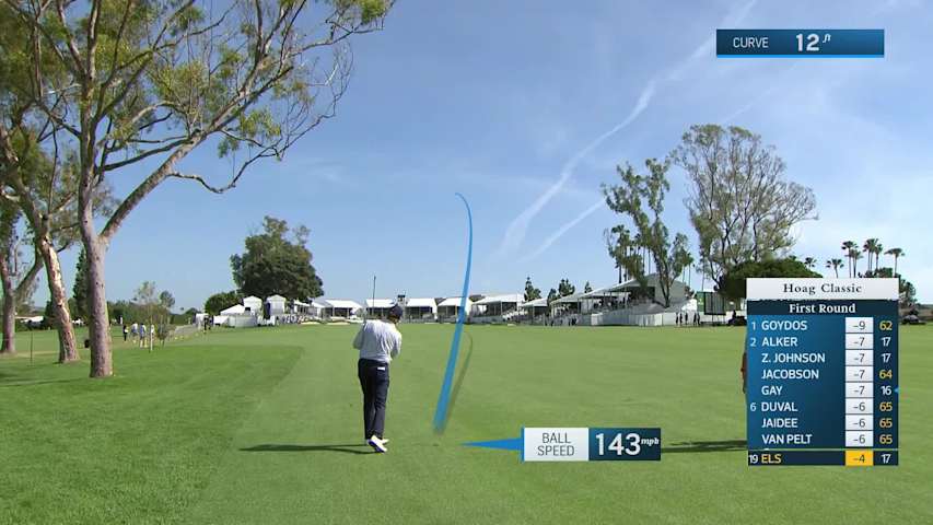 Ernie Els makes birdie on No. 18 at Hoag Classic