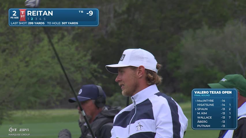 Kristoffer Reitan's 292-yard shot sets up birdie on No. 2 at Valero