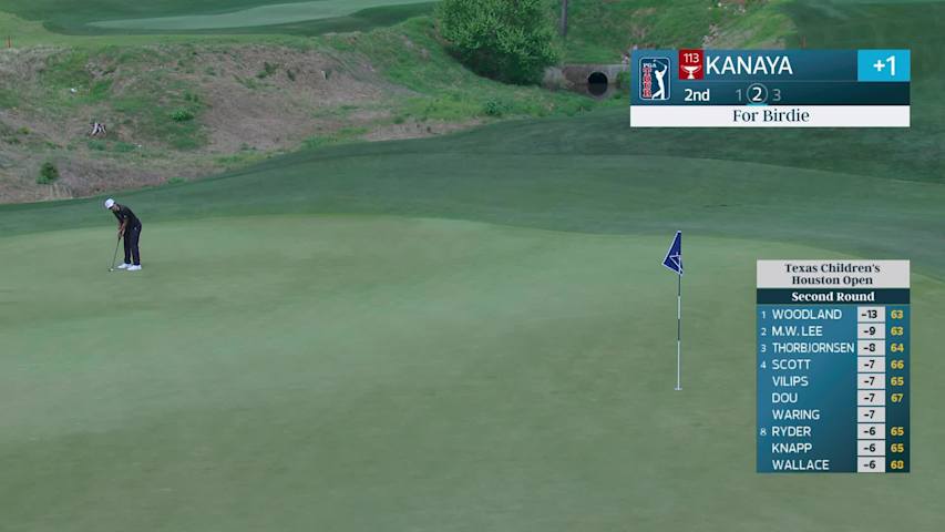 Takumi Kanaya sinks 60-foot birdie putt on No. 2 at Texas Children's