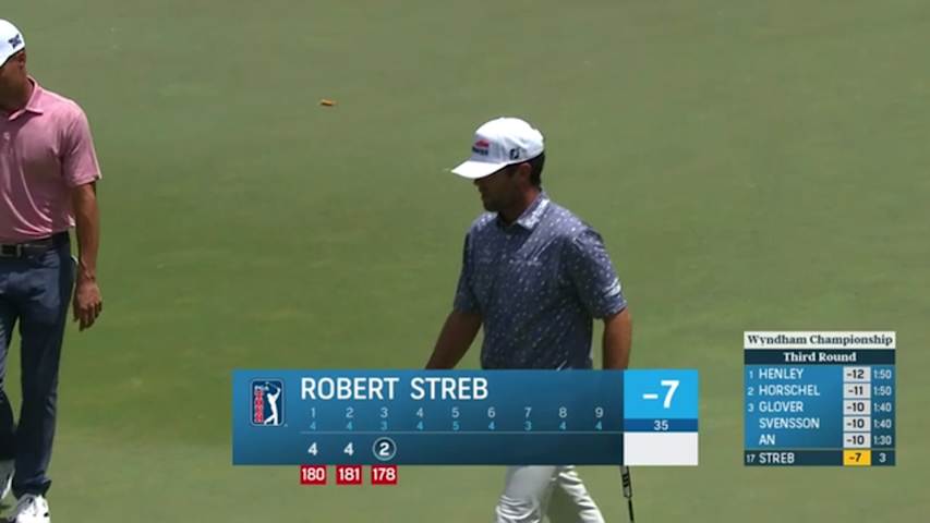 Robert Streb sinks 30-foot birdie putt at Wyndham