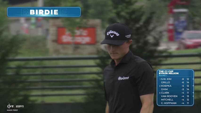 Blades Brown sinks a 21-foot birdie putt on No. 3 at THE CJ CUP