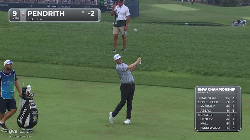 Taylor Pendrith makes the turn with 40-foot birdie putt at BMW Championship
