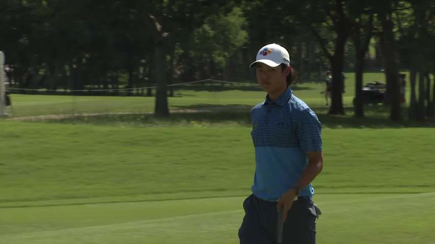 Kris Kim makes 15-foot birdie putt at CJ CUP Byron Nelson
