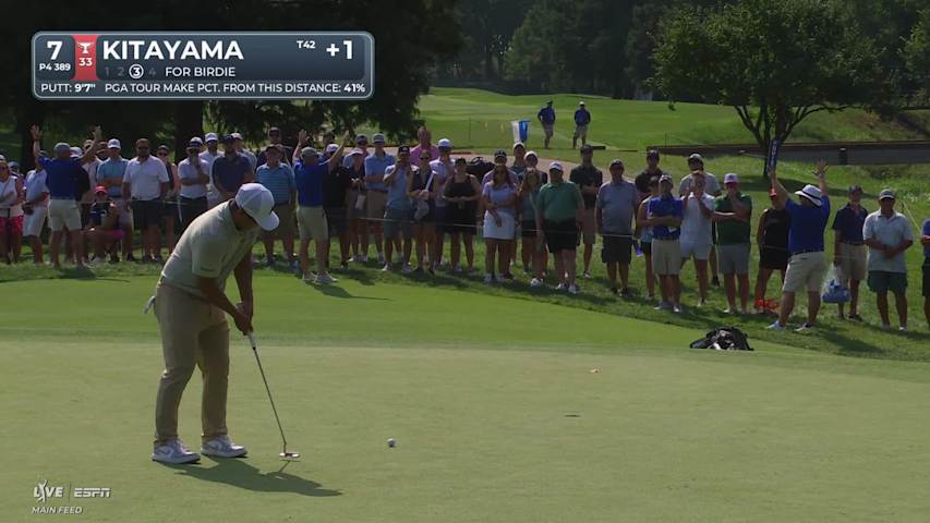 Kurt Kitayama sinks 10-foot birdie putt on No. 7 at BMW Championship