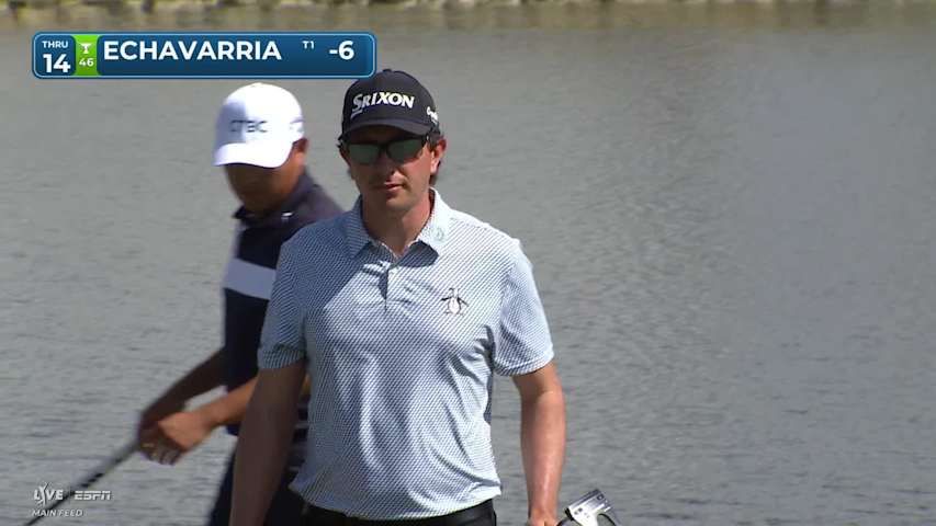 Nico Echavarria sinks 6-foot birdie putt on No. 14 at Cognizant Classic