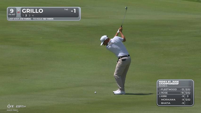 Emiliano Grillo makes birdie on No. 9 at FedEx St. Jude