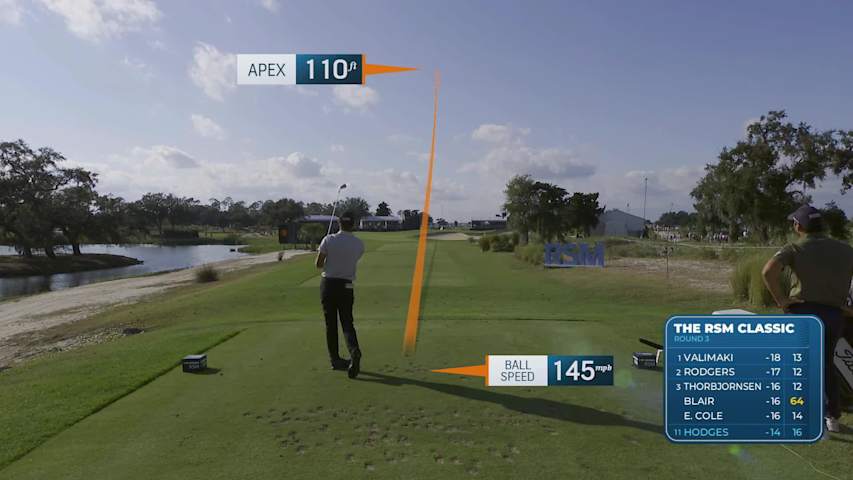 Lee Hodges makes birdie on No. 17 at The RSM Classic