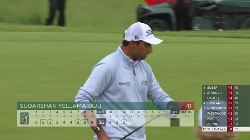 Sudarshan Yellamaraju sinks 26-foot birdie putt on No. 12 at RBC Canadian