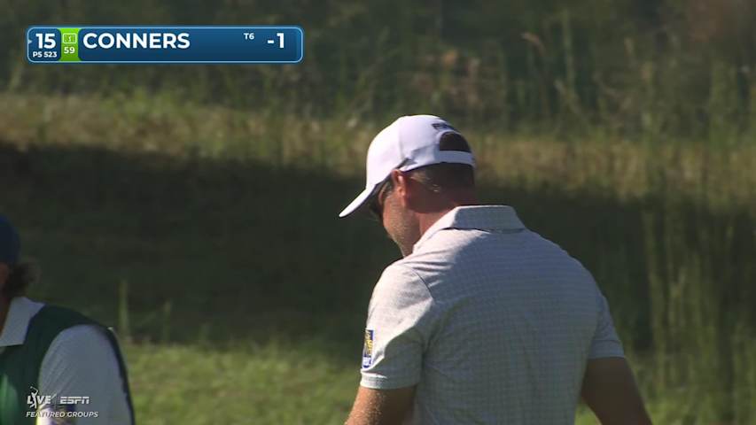 Corey Conners drains 4-foot birdie putt on No. 15 at Biltmore Championship