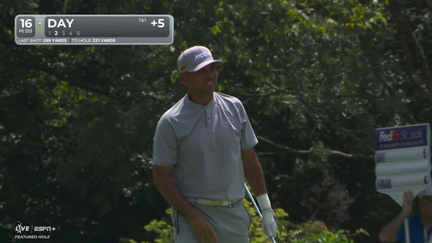 Jason Day makes birdie on No. 16 at FedEx St. Jude