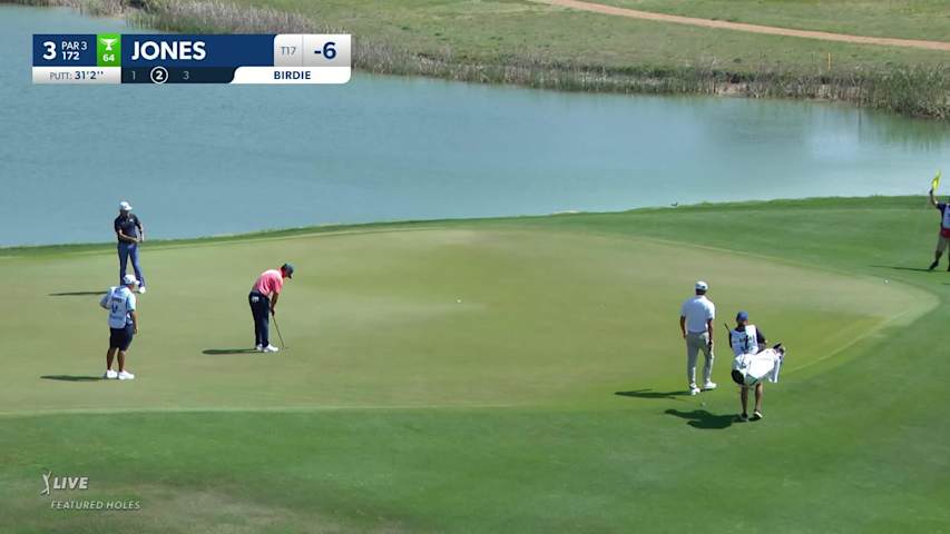 Matt Jones sinks a 31-foot birdie at Valero