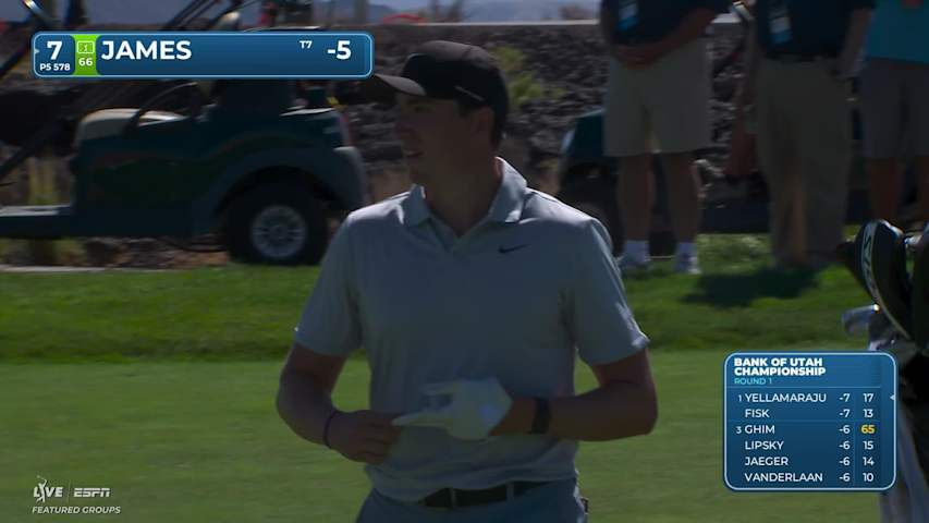 Ben James drains 8-foot putt for birdie on No. 7 at Bank of Utah