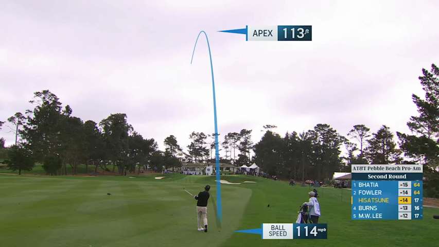 Ryo Hisatsune hits 141-yard approach to 11 feet, sets up birdie on No. 9 at AT&T Pebble Beach