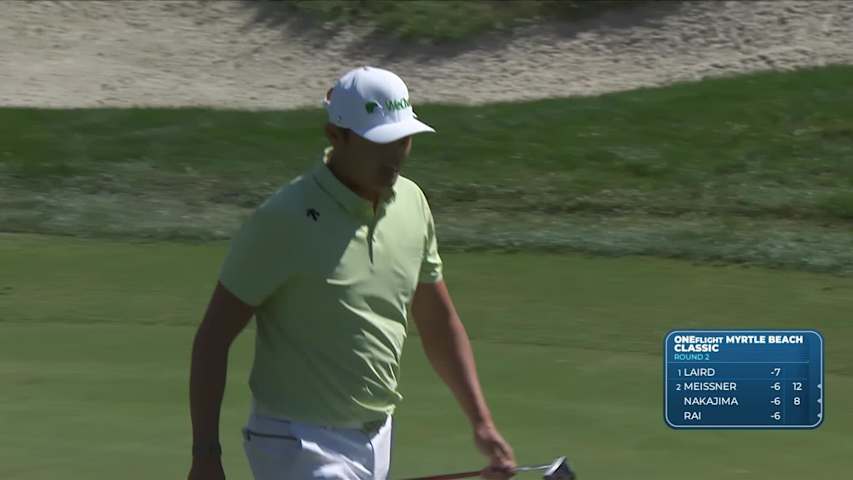 Haotong Li sinks 14-foot birdie putt on No. 8 at ONEflight Myrtle