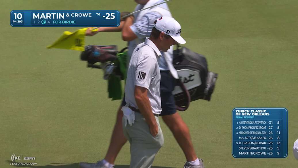 Crowe/Martin makes birdie on No. 10 at Zurich Classic