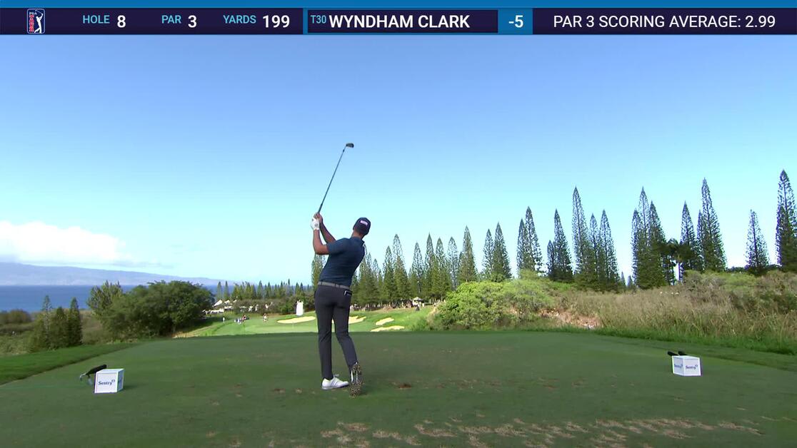 Wyndham Clark Round 2 8th hole Shot 1 2025 The Sentry