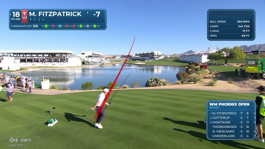 Matt Fitzpatrick | Round 1 | 18th hole | Shot 1 | 2026 WM Phoenix Open