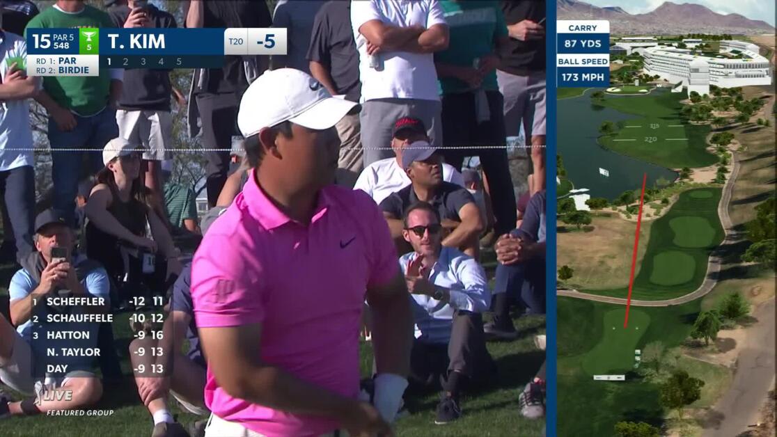 Tom Kim 2023 WM Phoenix Open Round 3 15th hole Shot 1