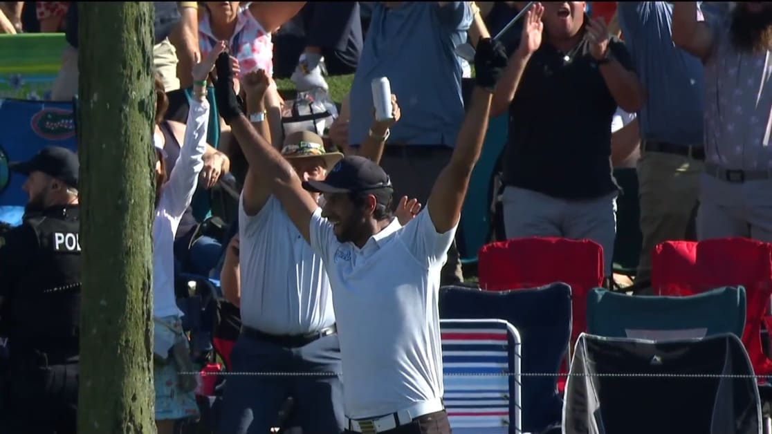 Aaron Rai Tee Aaron Rai holes 122-yard tee shot for an ace on No. 17 at THE PLAYERS