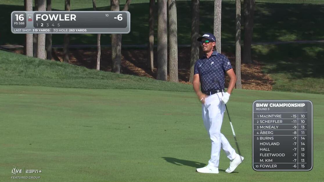 Rickie Fowler makes birdie on No. 16 at BMW Championship