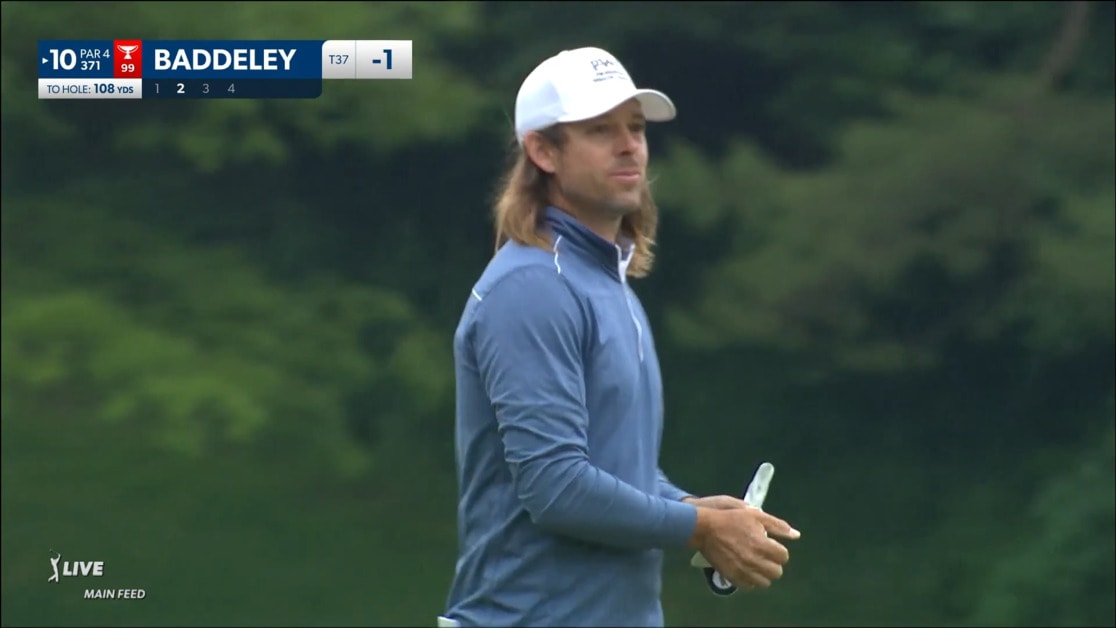 Aaron Baddeley nearly holes 108-yard approach at RBC Canadian