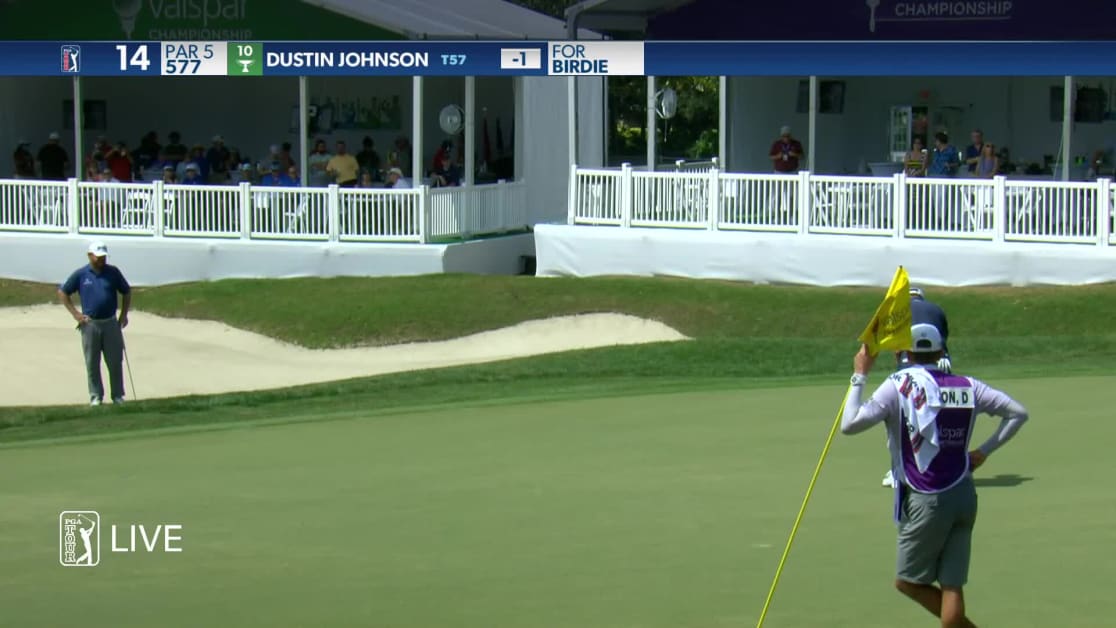 Dustin Johnson drains 22foot birdie putt at Valspar