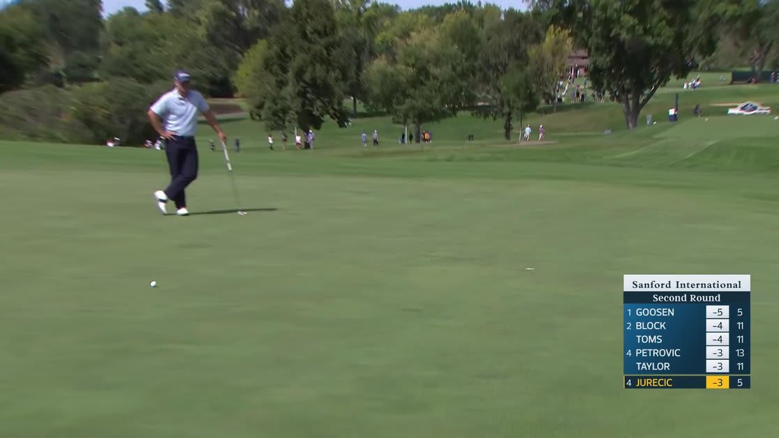 Jay Jurecic makes birdie putt on No. 6 at Sanford International