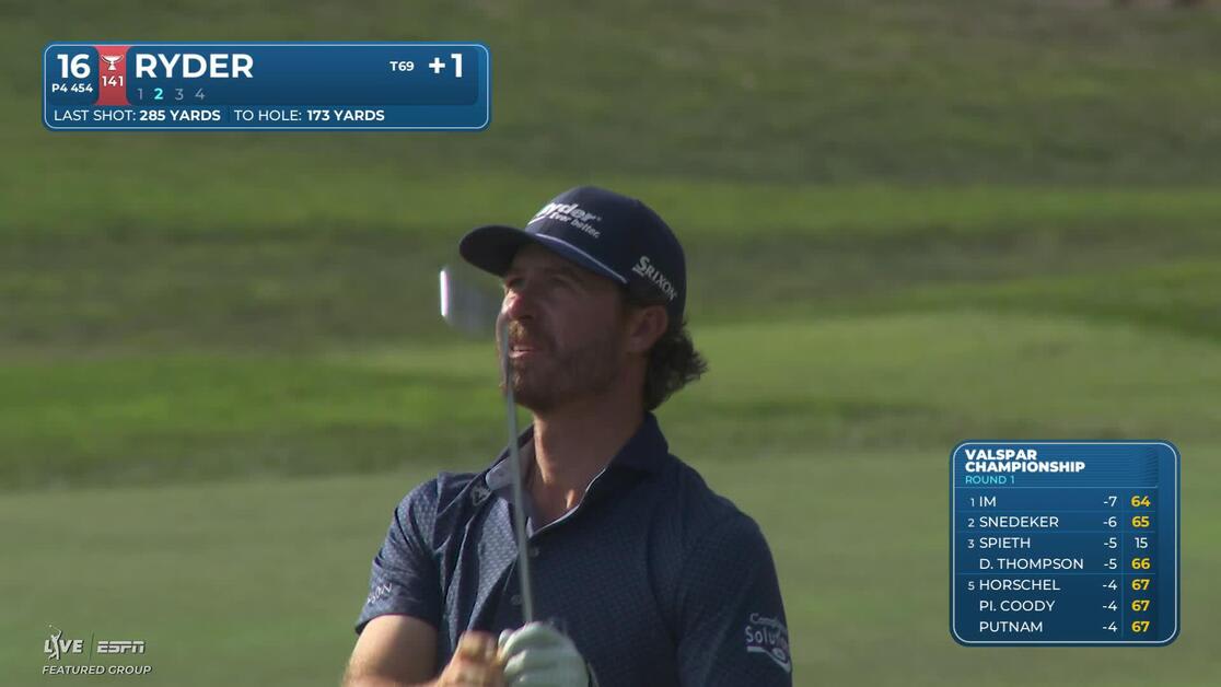 Sam Ryder hits 173-yard approach to 4 feet, sets up birdie on No. 16 at ...