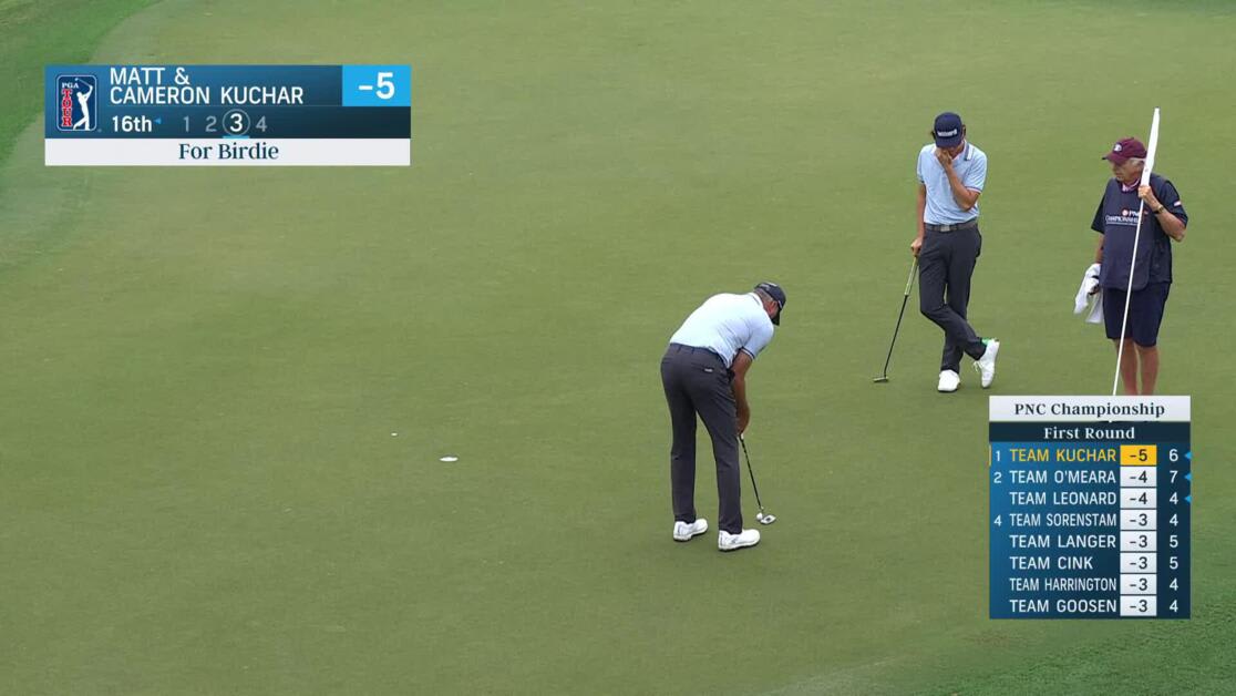 Matt Kuchar rolls in birdie putt at PNC Championship