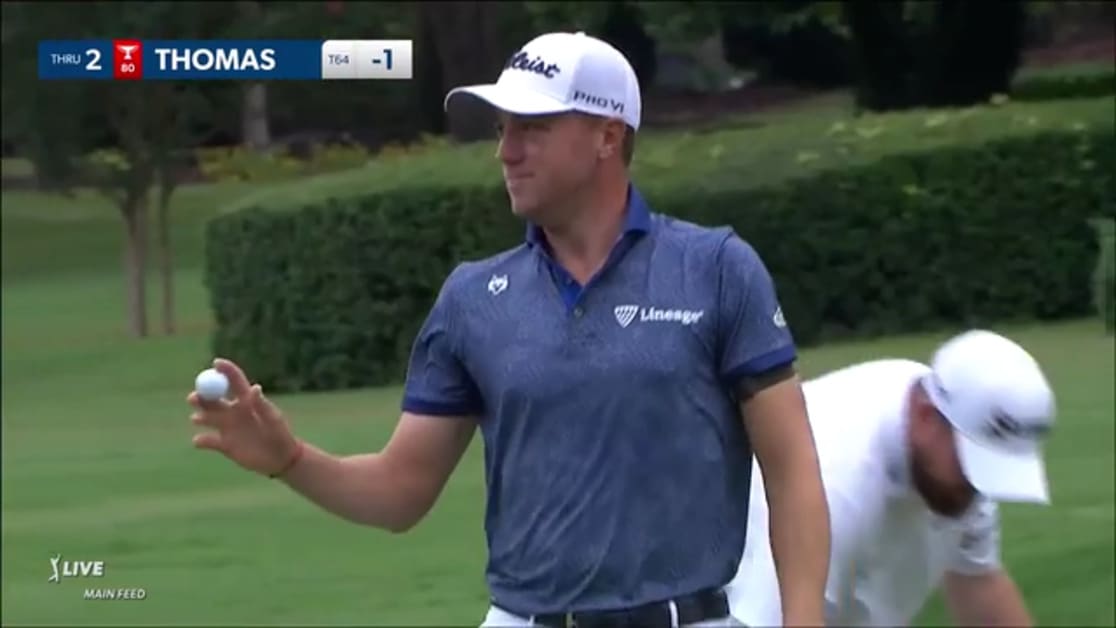 Justin Thomas dials in approach from 144yards at Wyndham