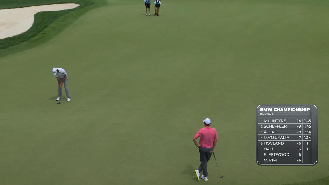 Nick Taylor sinks a 20-foot birdie putt on No. 10 at BMW Championship