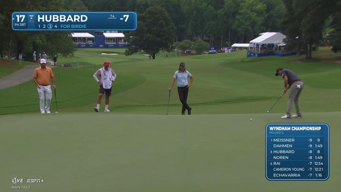 Mark Hubbard sinks a 21-foot birdie putt at Wyndham