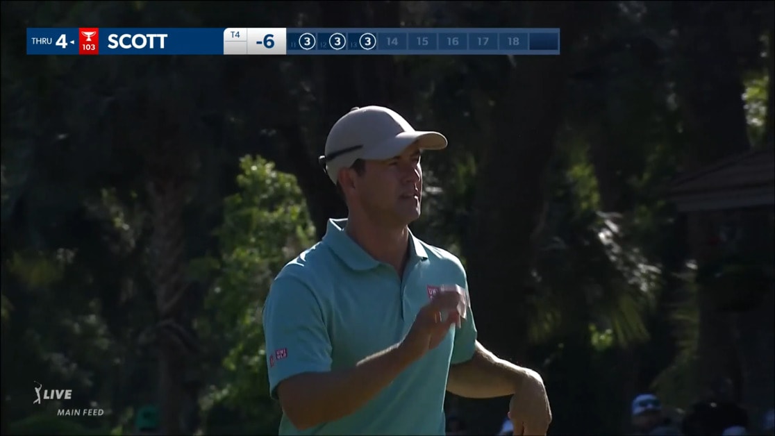 Adam Scott cards fourth-straight birdie on No. 13 at RBC Heritage