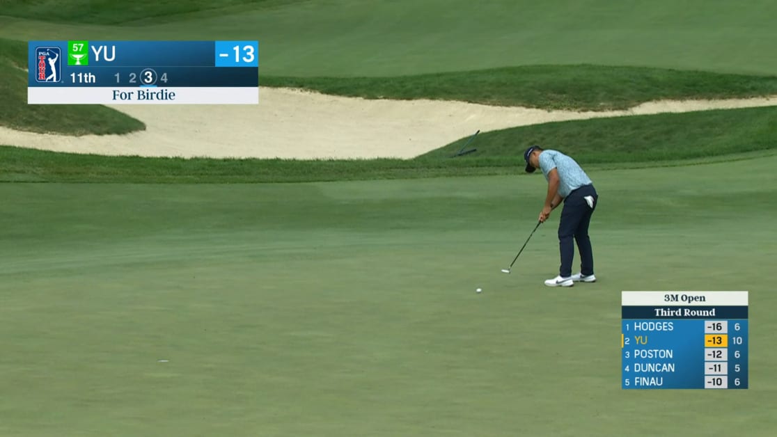 Kevin Yu drains 22-foot birdie at 3M Open