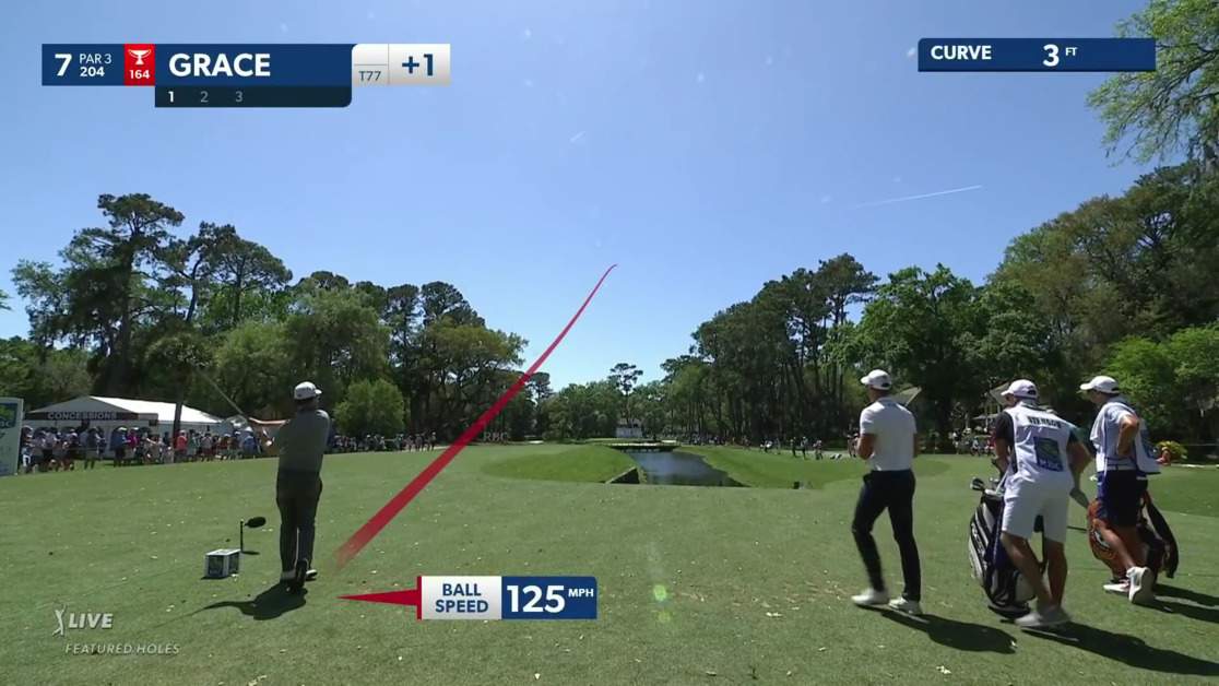 Branden Grace hits the pin and nearly aces at RBC Heritage
