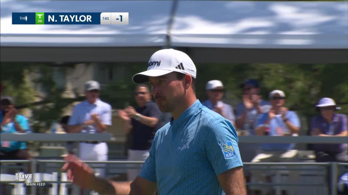 Nick Taylor rolls in 26-footer for birdie at RBC Heritage