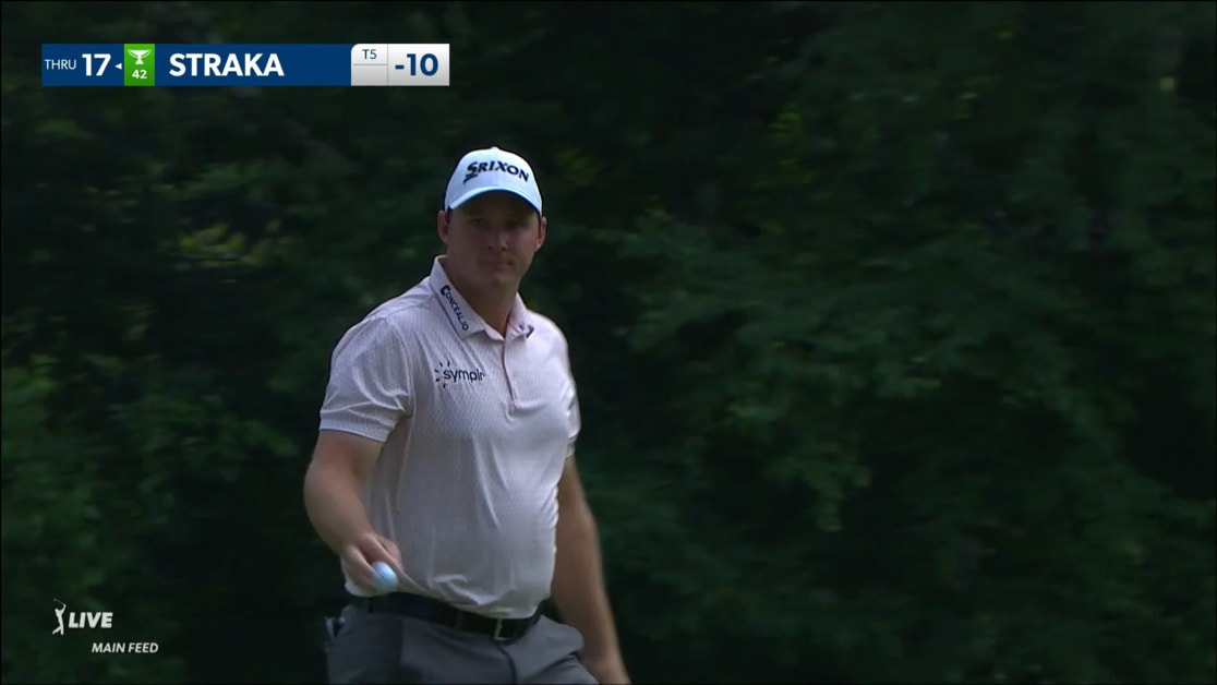 Sepp Straka makes short putt for birdie at Rocket Mortgage