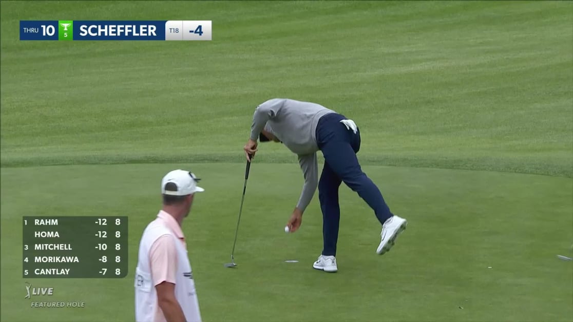 Scottie Scheffler makes birdie on No. 10 at Genesis
