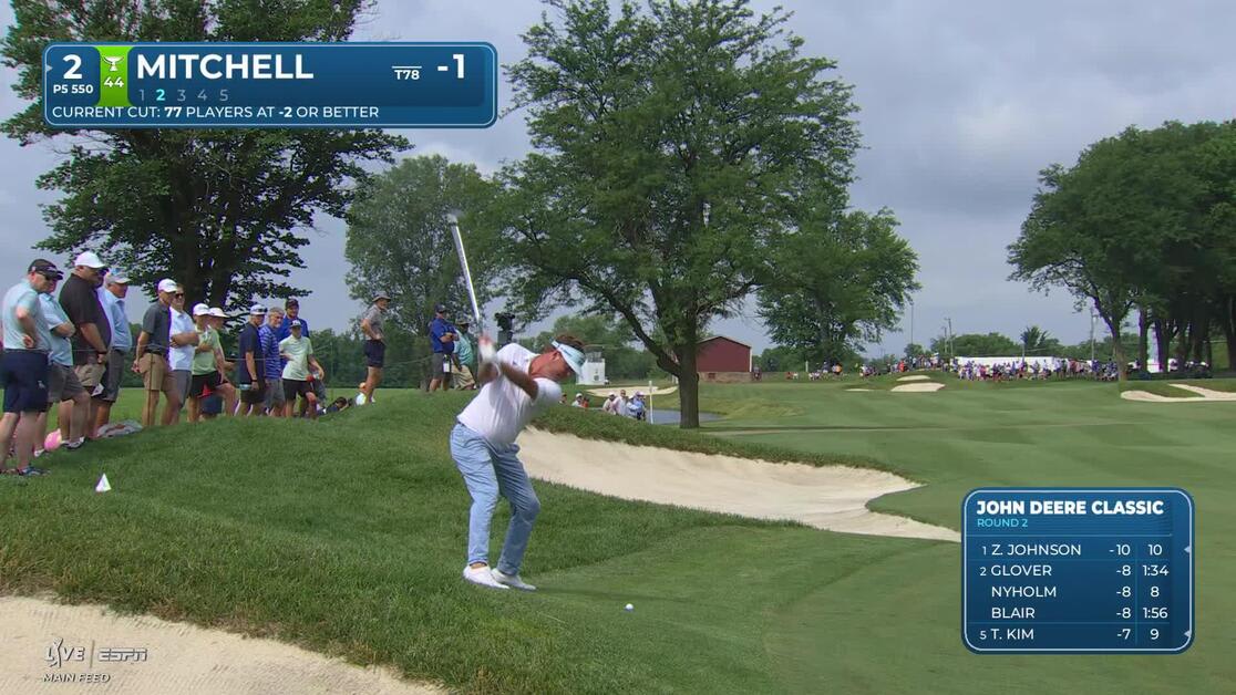 Keith Mitchell drains 8-foot putt for birdie on No. 2 at John Deere