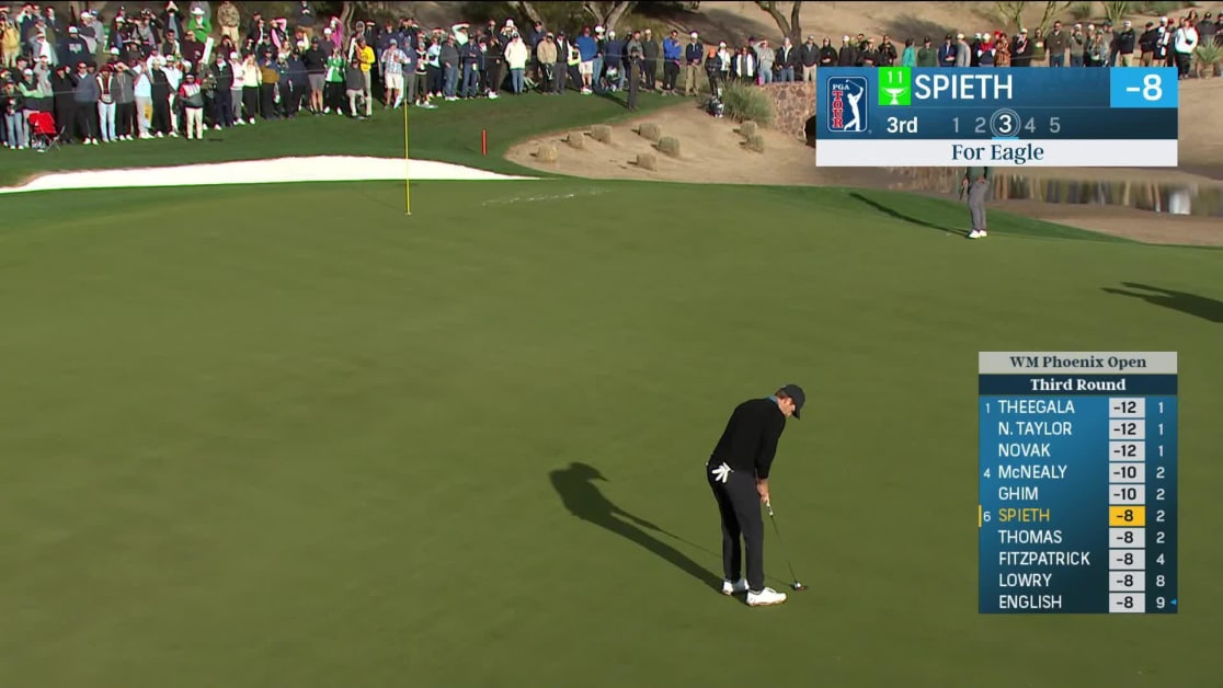 Jordan Spieth makes birdie on No. 3 at WM Phoenix Open