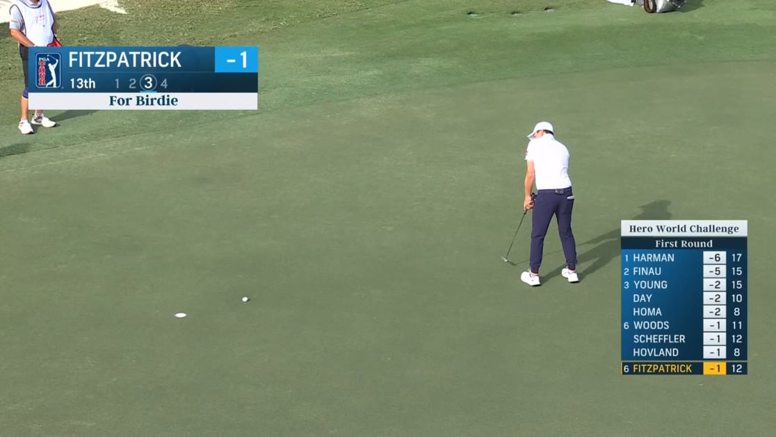 Matt Fitzpatrick holes 12-foot birdie putt at Hero World Challenge