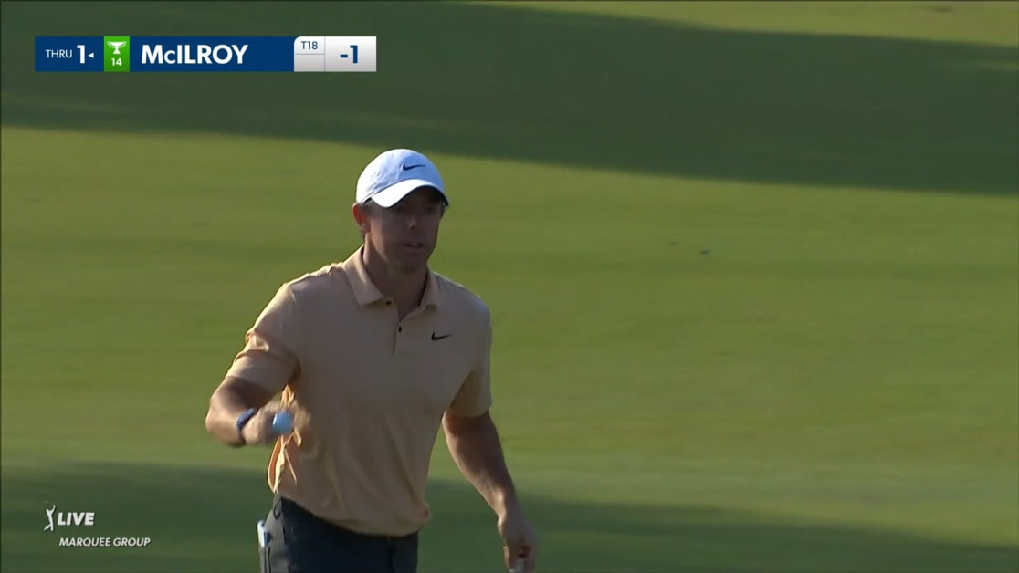 Rory McIlroy sends 132-yard approach to 5-feet at the Memorial