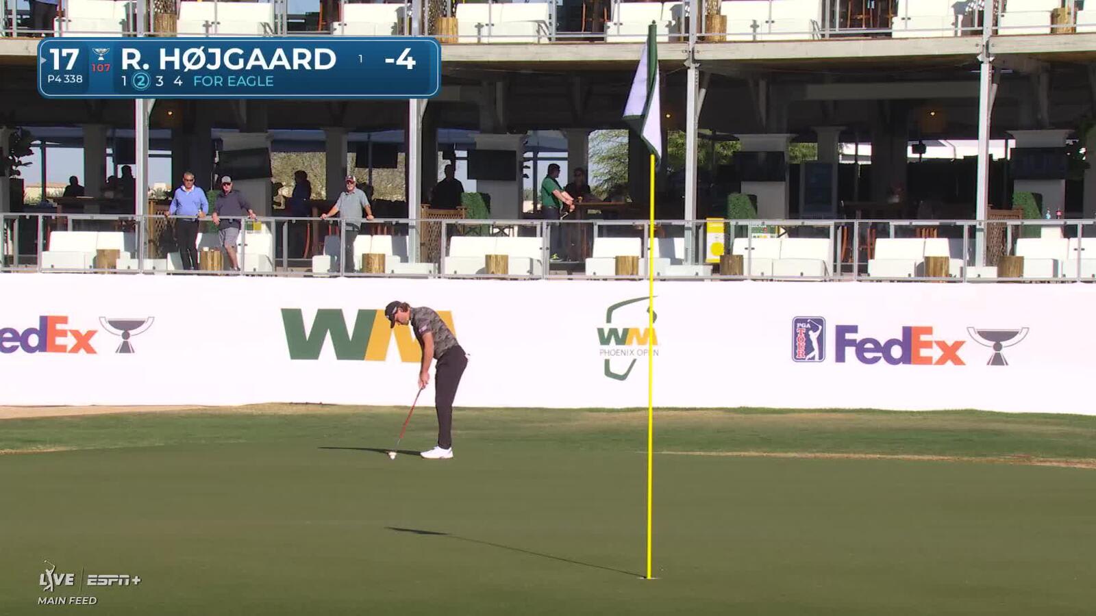 Rasmus Højgaard | Round 1 | 17th hole | Shot 2 | 2025 WM Phoenix Open