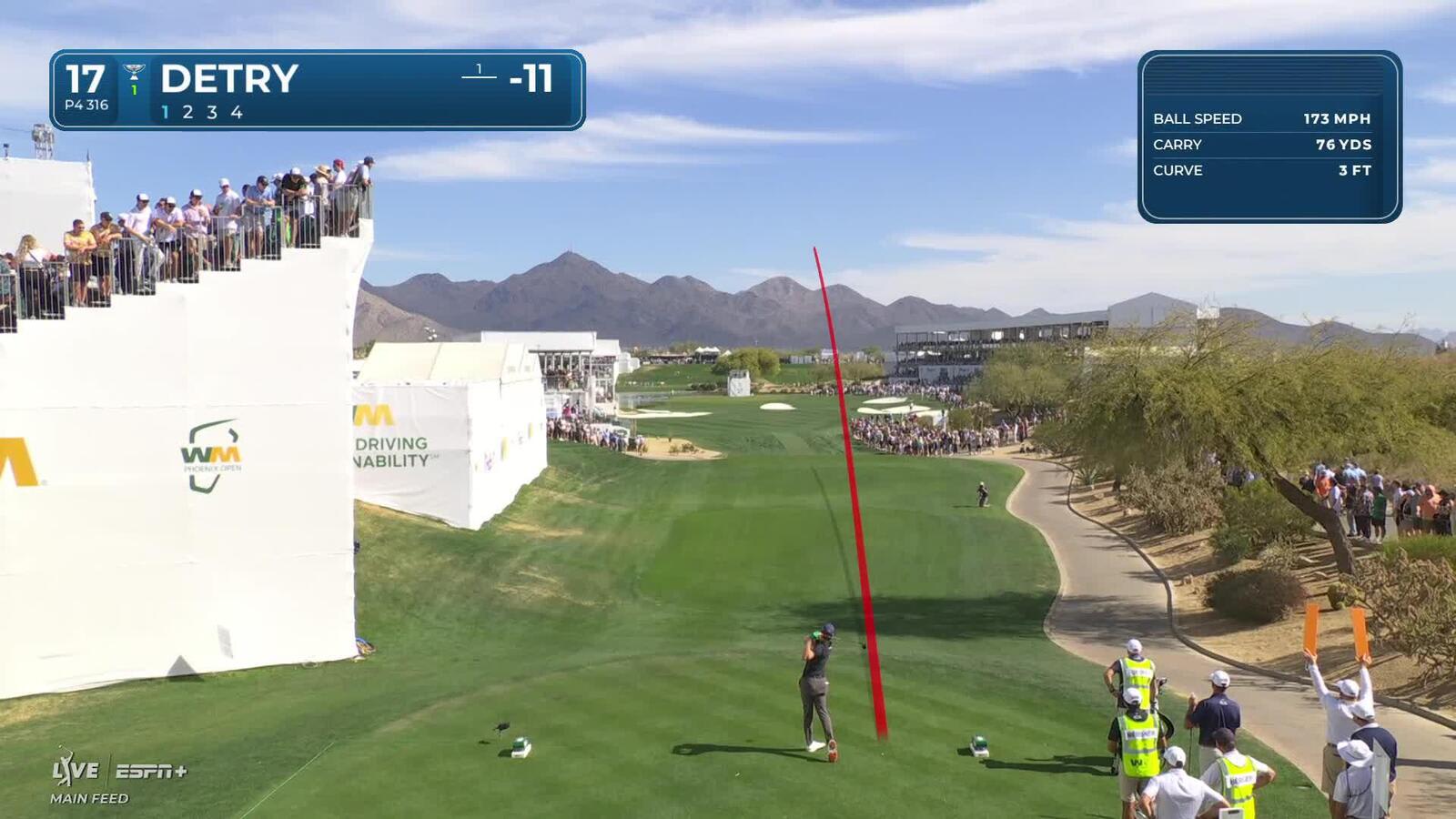 Thomas Detry | Round 2 | 17th hole | Shot 1 | 2025 WM Phoenix Open