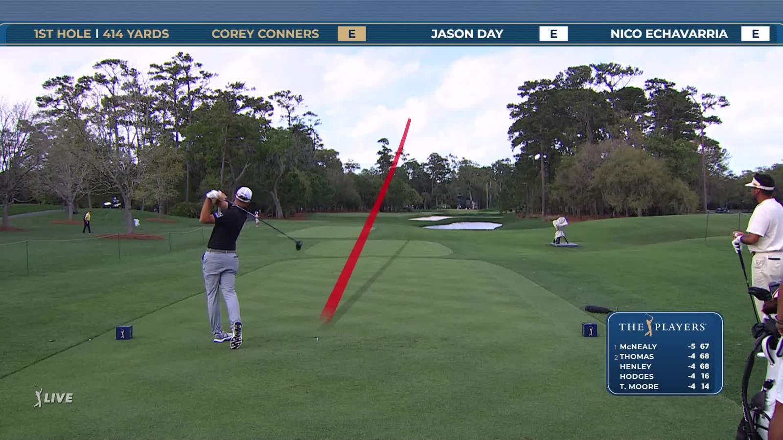 Corey Conners | Round 1 | 1st hole | Shot 1 | 2026 THE PLAYERS